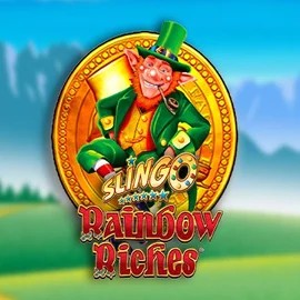 Slingo Rainbow Riches slot logo by Gaming Realms at VipLuck Casino